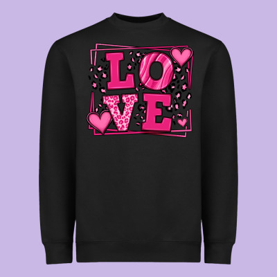 Love Leopard Frame Heavyweight Sweatshirt Designed By Lillyallendesigns