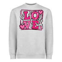 Heather Grey Love leopard frame Heavyweight Sweatshirt - LillyAllenDesigns