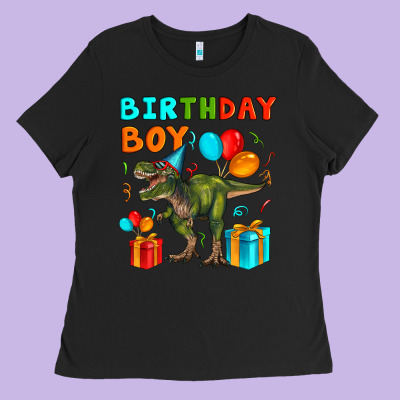 Birthday Boy T Rex Ladies Tee Designed By Artiststas