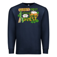 Navy Safety first drink with a Nurse St. Patrick's Day Premium Sweatshirt - CowGirlArtShop
