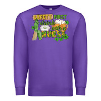Purple Safety first drink with a Nurse St. Patrick's Day Premium Sweatshirt - CowGirlArtShop