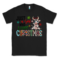 Black just a girl who loves christmas Classic Tee - CowhideDigitalArt