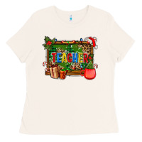 Bone christmas teacher and coffe cup with board Ladies Tee - AdoDesignShop
