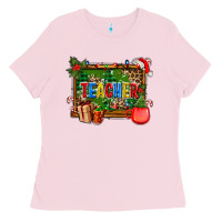 Bubblegum Pink christmas teacher and coffe cup with board Ladies Tee - AdoDesignShop