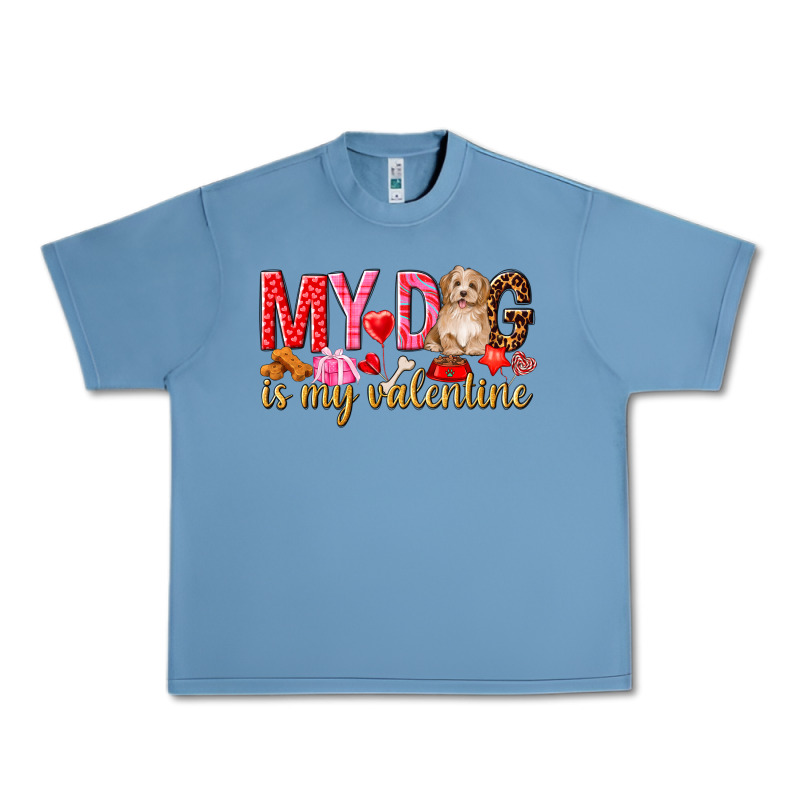 My Dog Is My Valentine Urban Heavy Tee by NancyCooperArtShop | Teevron