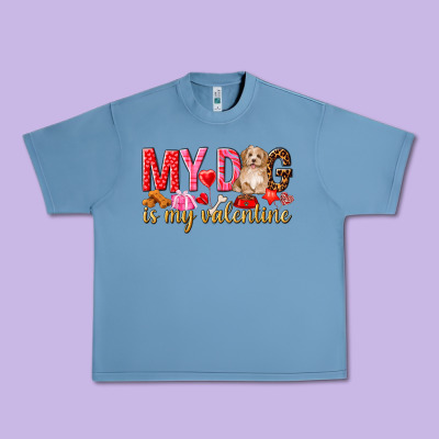 My Dog Is My Valentine Urban Heavy Tee Designed By Nancycooperartshop