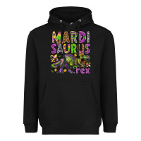 Black Mardi Saurus Rex Heavyweight Hoodie - HowdyJamesFarm