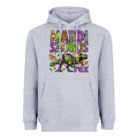 Heather Grey Mardi Saurus Rex Heavyweight Hoodie - HowdyJamesFarm