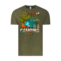 Vintage Olive fires friends drinks camping crew Vintage Tee - NancyCooperArtShop