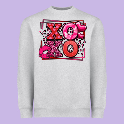Xoxo Valentine's Day Leopard Frame Heavyweight Sweatshirt Designed By Lillyallendesigns
