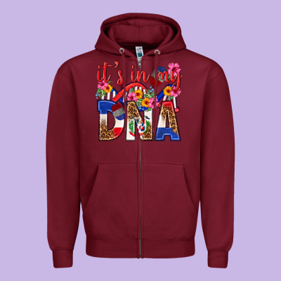 Its In My Dna Dominican Republic Zipper Hoodie Designed By Texasbilliewilder