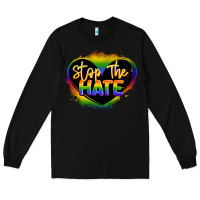 Black stop the hate pride lgbtq heart Long Sleeve Tee - LillyAllenDesigns