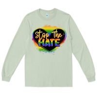 Matcha stop the hate pride lgbtq heart Long Sleeve Tee - LillyAllenDesigns