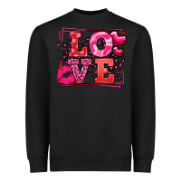 Black Love Valentine's Day leopard frame Heavyweight Sweatshirt - LillyAllenDesigns