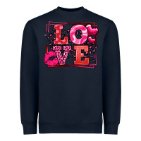 Navy Love Valentine's Day leopard frame Heavyweight Sweatshirt - LillyAllenDesigns