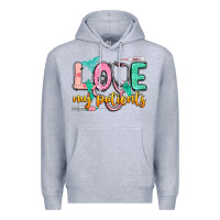 Heather Grey Love my patients Premium Hoodie - CowGirlArtShop