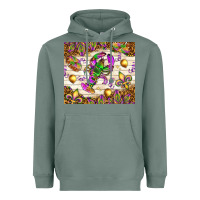 Sage Mardi Gras with crab tumbler Heavyweight Hoodie - HowdyJamesFarm