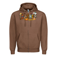 Chestnut Fall Teacher Zipper Hoodie - NancyCooperArtShop