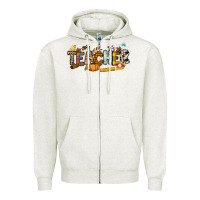 Oatmeal Heather Fall Teacher Zipper Hoodie - NancyCooperArtShop