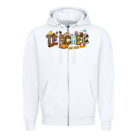 White Fall Teacher Zipper Hoodie - NancyCooperArtShop