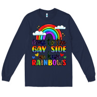 Navy come to the gay side we have rainbows Long Sleeve Tee - LillyAllenDesigns