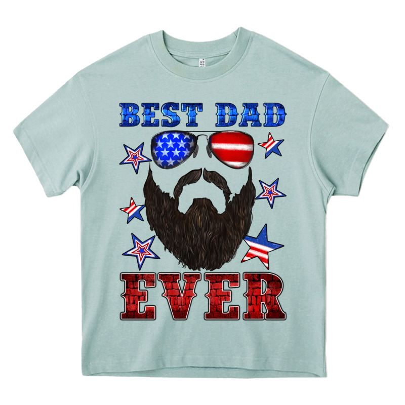 Best Dad Ever American Flag Heavy Core Tee by Artiststas | Teevron