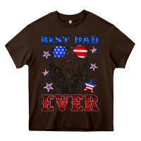 Chocolate Brown best dad ever american flag Heavy Core Tee - Artiststas