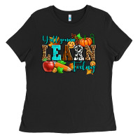 Black y'all gonna learn today pumpkin and pen Ladies Tee - AdoDesignShop