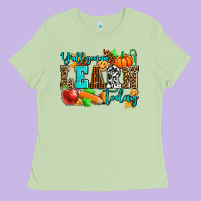 Y'all Gonna Learn Today Pumpkin And Pen Ladies Tee Designed By Adodesignshop