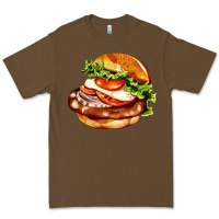 Cacao American hamburger Premium Tee - AdoDesignShop