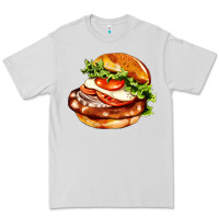 Dove Grey American hamburger Premium Tee - AdoDesignShop