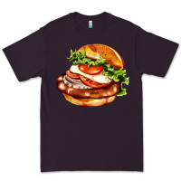 Plum American hamburger Premium Tee - AdoDesignShop