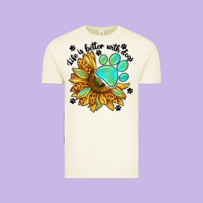 Life Is Better With Dogs Vintage Tee Designed By Nancycooperartshop