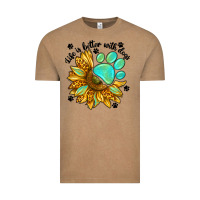 Vintage Coffee life is better with dogs Vintage Tee - NancyCooperArtShop