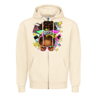 Sandshell 80's babe afro messy bun Zipper Hoodie - texasbilliewilder
