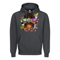 Smoke 80's babe afro messy bun Zipper Hoodie - texasbilliewilder