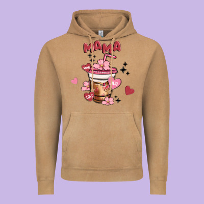 Mama Coffee Cups Vintage Hoodie Designed By Maliassmallbusiness