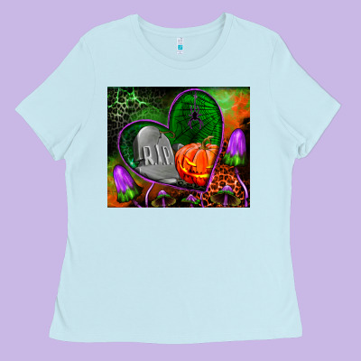 Halloween Heart Mouse Pad Ladies Tee Designed By Bundleandbundleshop