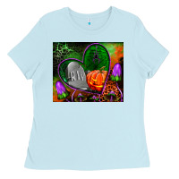 Baby Blue halloween heart mouse pad Ladies Tee - BundleAndBundleShop