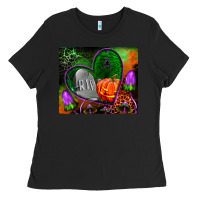 Black halloween heart mouse pad Ladies Tee - BundleAndBundleShop