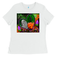White halloween heart mouse pad Ladies Tee - BundleAndBundleShop