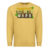 Antique Gold St. Patrick's Somebody's lucky ass wife Premium Sweatshirt - CowGirlArtShop