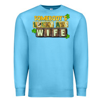 Ocean Blue St. Patrick's Somebody's lucky ass wife Premium Sweatshirt - CowGirlArtShop