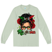 Matcha mexicana woman messy bun Long Sleeve Tee - LillyAllenDesigns