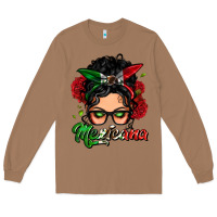 Mexicana Woman Messy Bun Long Sleeve Tee | Teevron