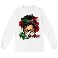 White mexicana woman messy bun Long Sleeve Tee - LillyAllenDesigns