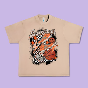 Checkered Retro Basketball Urban Heavy Tee Designed By Maliassmallbusiness