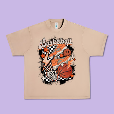 Checkered Retro Basketball Urban Heavy Tee Designed By Maliassmallbusiness