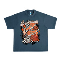 Midnight Navy checkered retro basketball Urban Heavy Tee - MaliasSmallBusiness