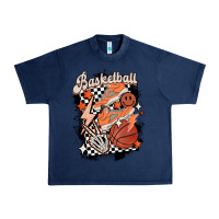 Navy checkered retro basketball Urban Heavy Tee - MaliasSmallBusiness